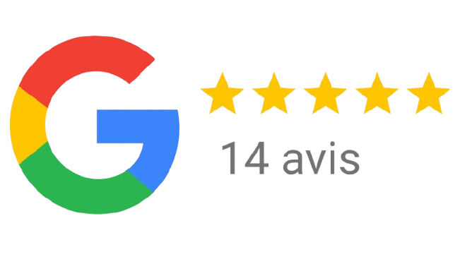 Capture d'écran des avis Google pour Cesium Construction à Pélissanne montrant une note moyenne excellente basée sur 14 témoignages clients.